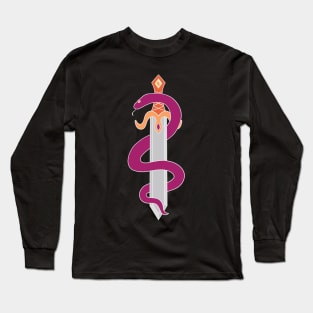 Sword and Snake (Lesbian Colors) Long Sleeve T-Shirt